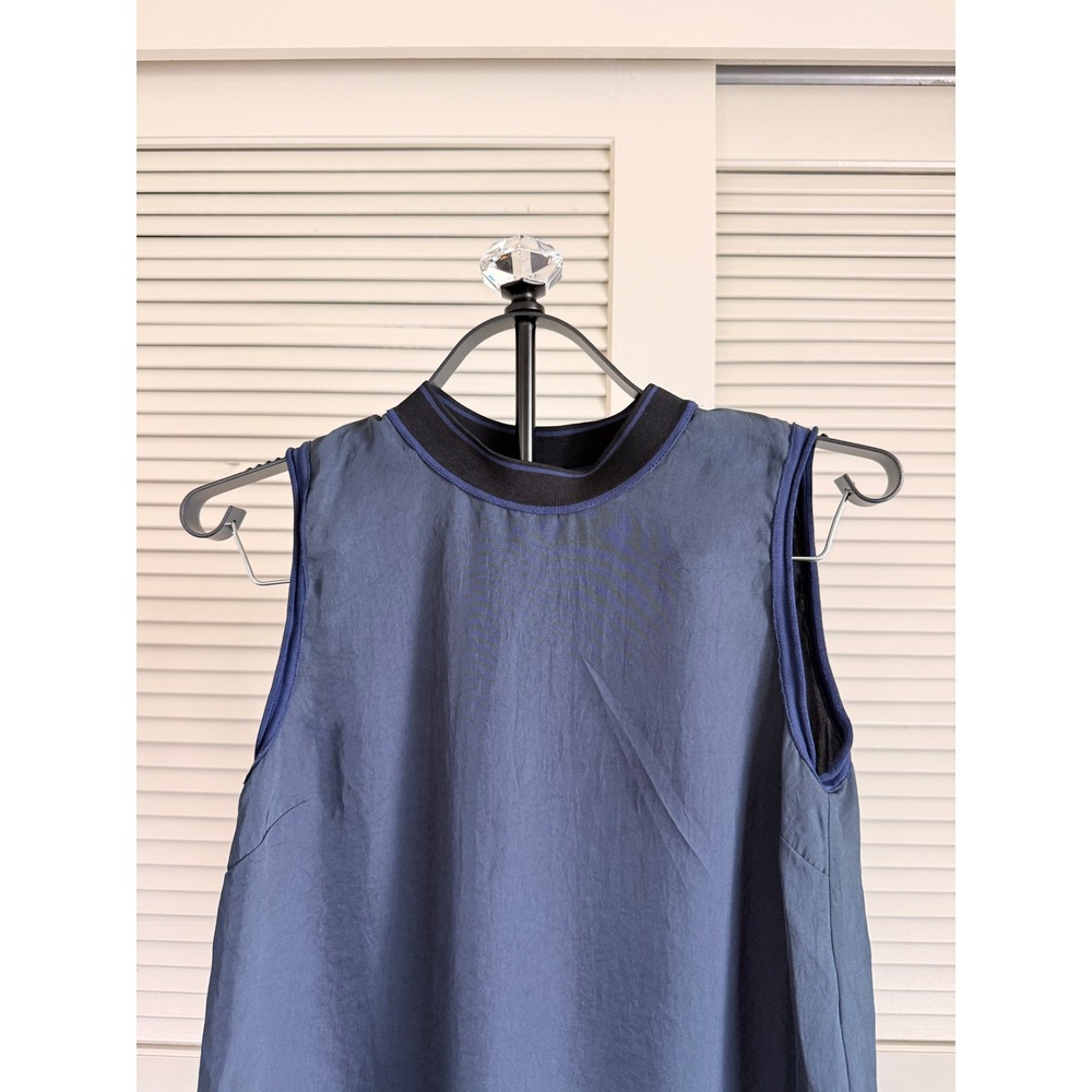 Rag & Bone Sleeveless Ribbed Neck High Low Top Navy Blue XS - Picture 4 of 5